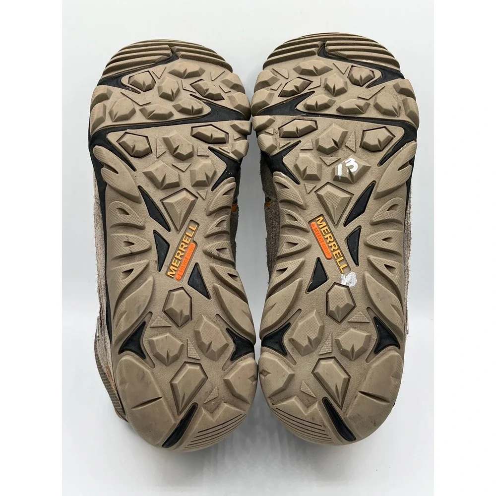 Merrell Alverstone Mid Waterproof Hiking Boots Men Sz 9 Boulder Orange J09559